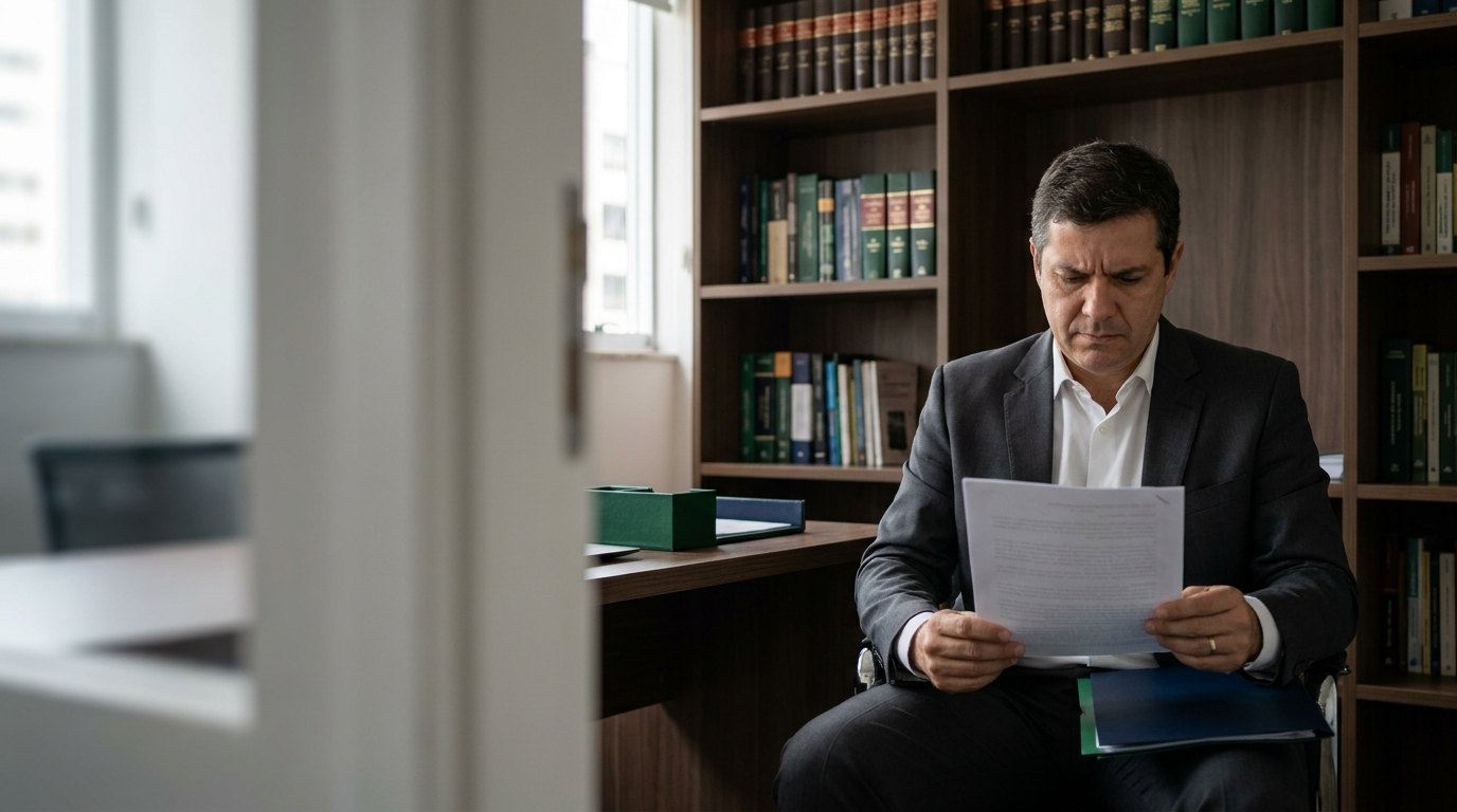 Advogado revisando o regime tributário da sociedade de advogados em Osasco