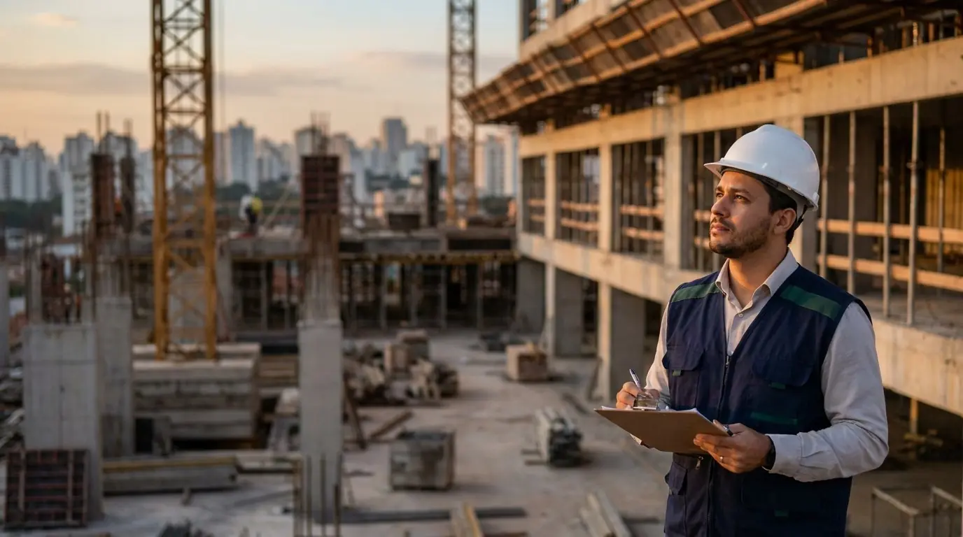 Engenheiro PJ em obra na região de Osasco analisando o regime tributário