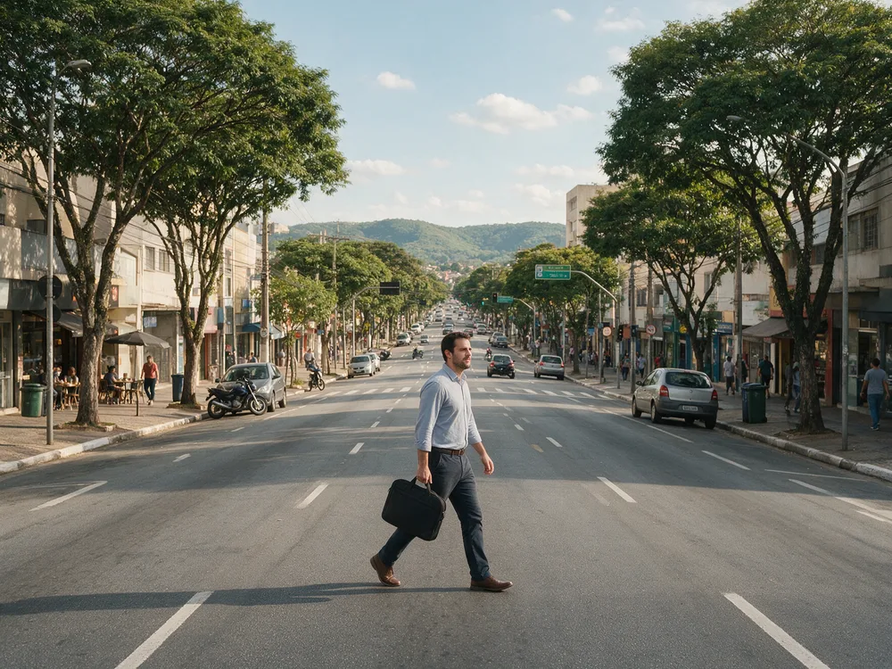 Vista de Jundiaí com a Serra do Japi ao fundo, onde a Gestão Inova atende empresas de serviço