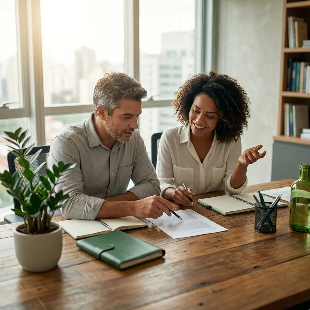 Sócios discutindo mudança no contrato social da empresa
