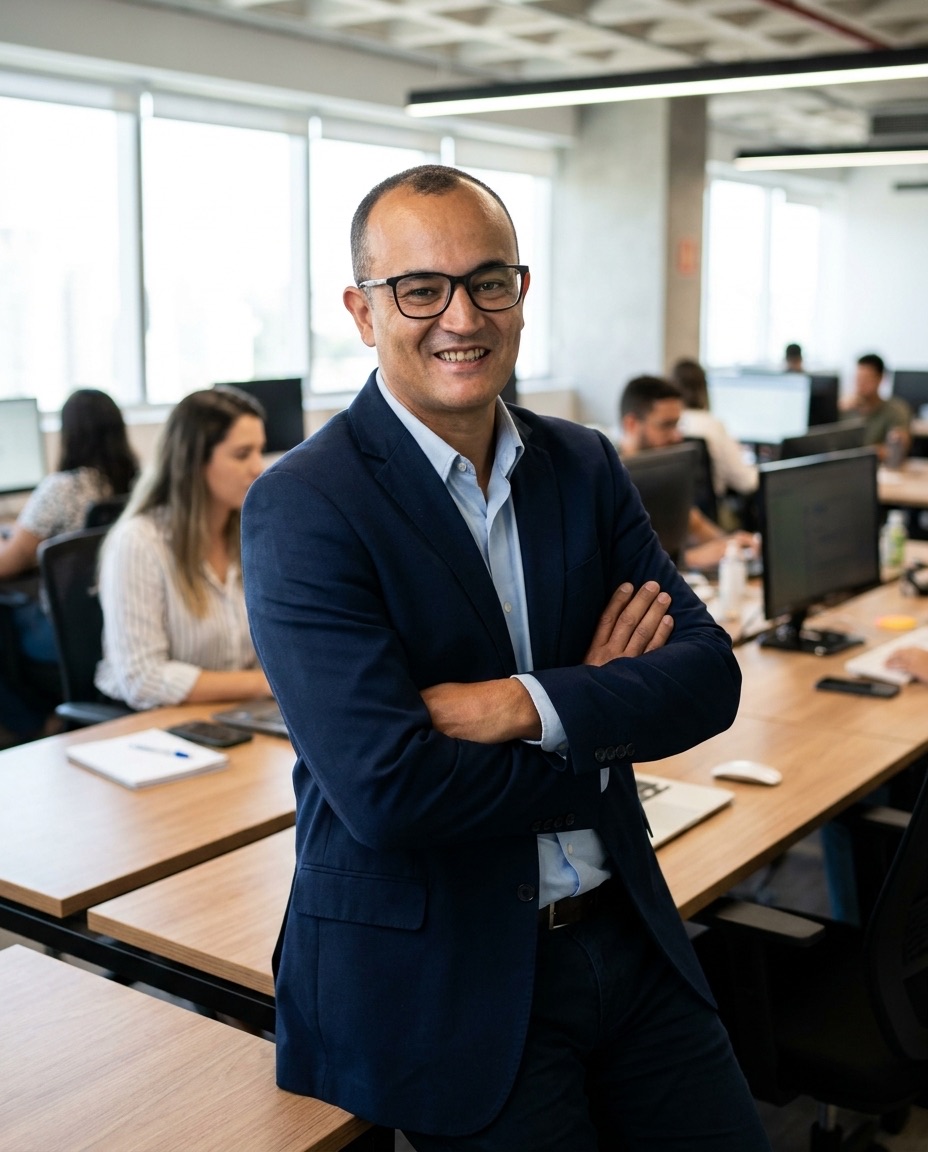 Willian Ferreira, contador responsável da Gestão Inova Contabilidade, no escritório em Osasco